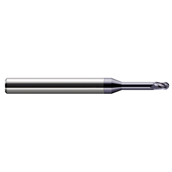 Miniature End Mill-Ball-Long Reach, Stub Flute 0.1875" (3/16) Cutter DIA x 0.2810" (9/32) L of Cut